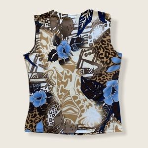 90s y2k abstract Hawaiian print tank